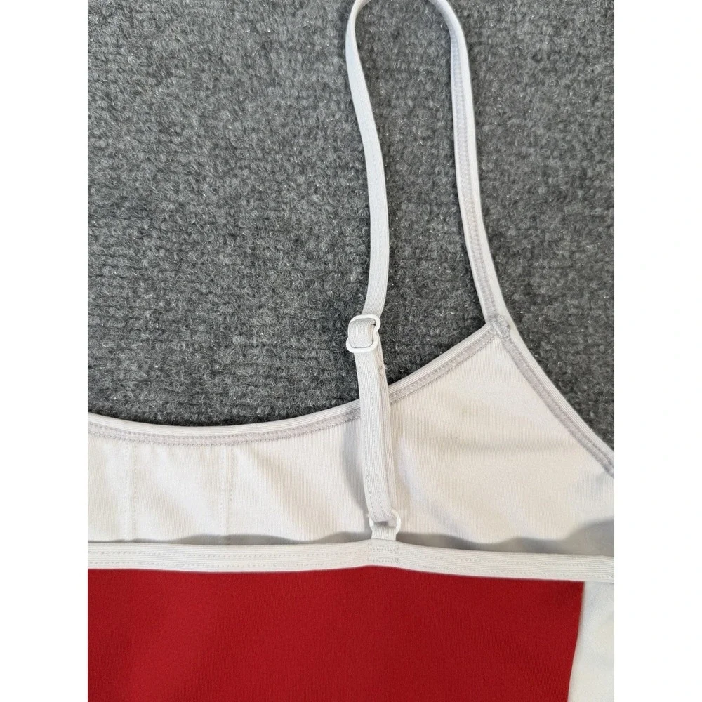 Alo Yoga Airlift Car Club Bra Red White Colorblock Crop Sports Bra Women's M